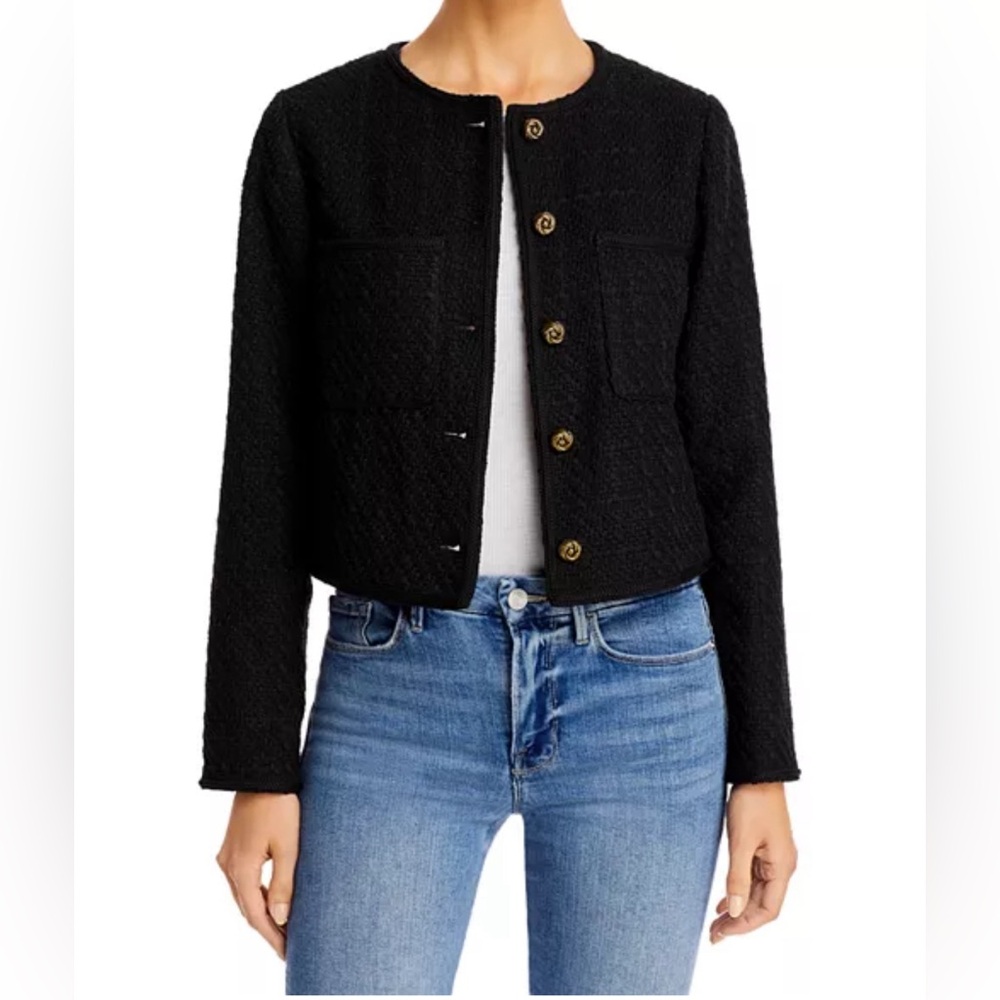 Aqua by Bloomingdale’s tweed black jacket